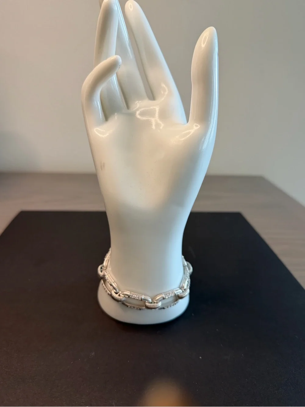 Judith Ripka Sterling Silver Link Chain Bracelet with Pavé Accents